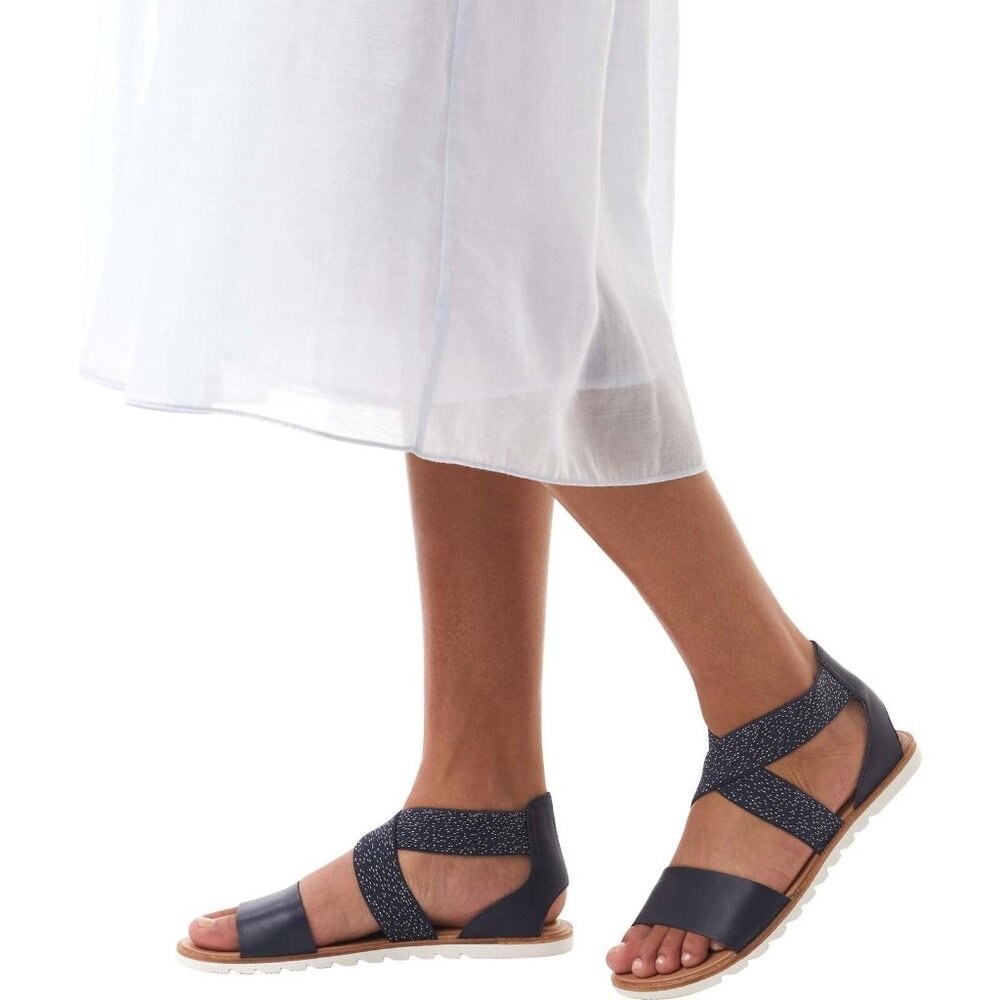 SOREL Women's Ella II Leather Sandals, Nocturnal Blue Multiple Size US 6.5 NEW - Picture 11 of 12